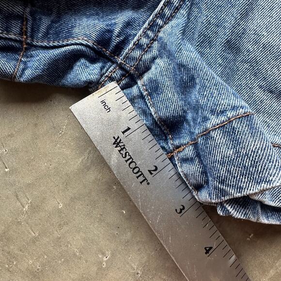 91 Cotton On High Flaskback Shorts Women's Size 4 Blue Denim Jeans 5 Pocket - Picture 6 of 7